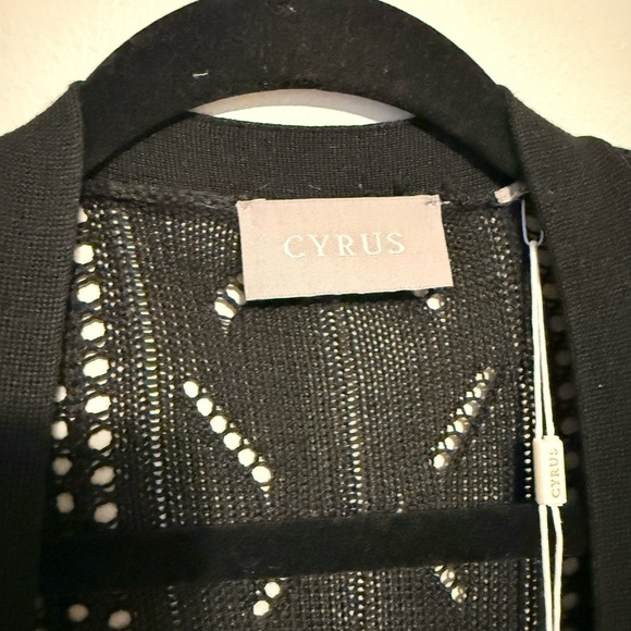 Cyrus NY Black Knit Long Cardigan SZ.M - Picture 3 of 6